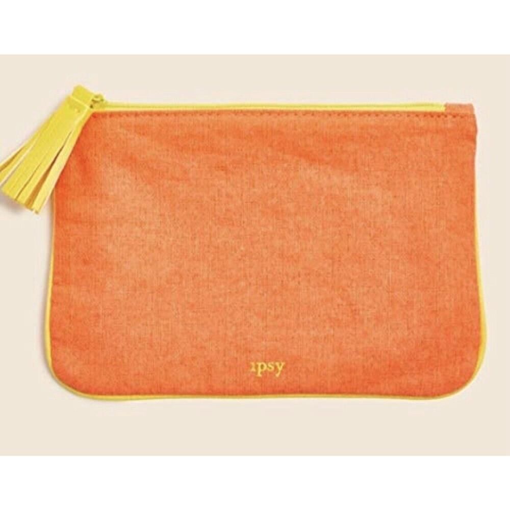 Orange Yellow Tassel Makeup Bag Travel Cosmetic Case Zipper Organizer NEW Wallet